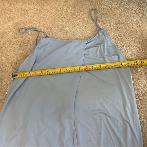 Zara light pastel baby blue spaghetti strap dress Sz L NWT - Picture 5 of 7